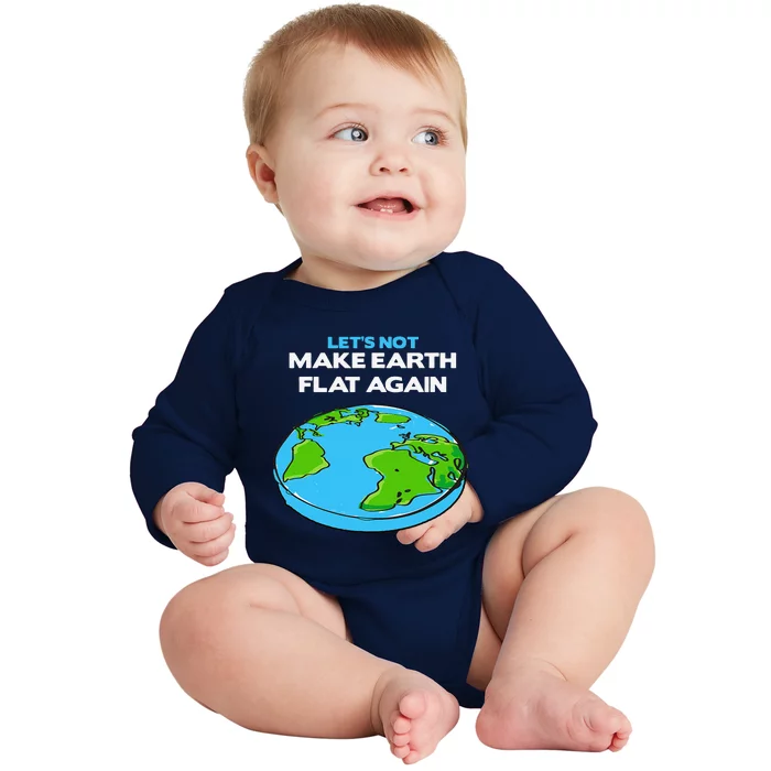 Science March Flat Earth Day Scientists Anti Trump Baby Long Sleeve Bodysuit