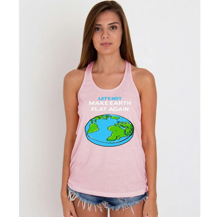 Science March Flat Earth Day Scientists Anti Trump Women's Knotted Racerback Tank