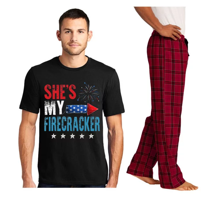 She's My Firecracker His And Hers 4th July Matching Couples Pajama Set