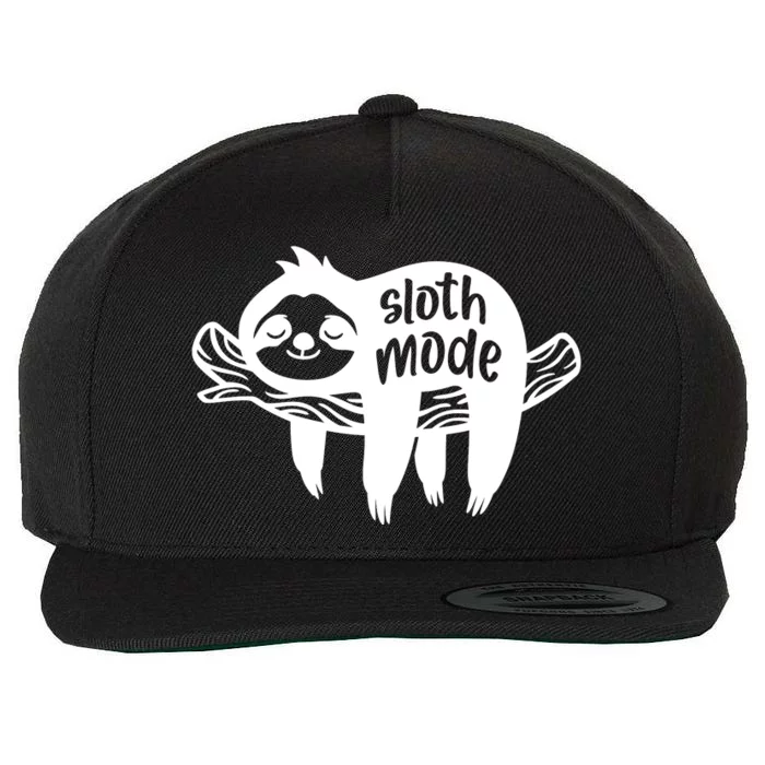 Sloth Mode Funny T Wool Snapback Cap