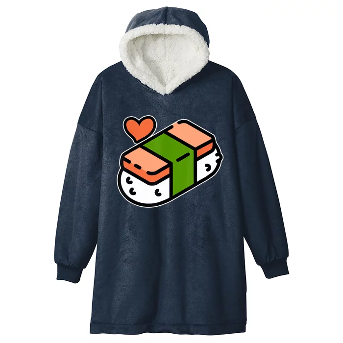 Spam Musubi Food Instruction Diagram Japanese Hawaiian Sushi Hooded Wearable Blanket