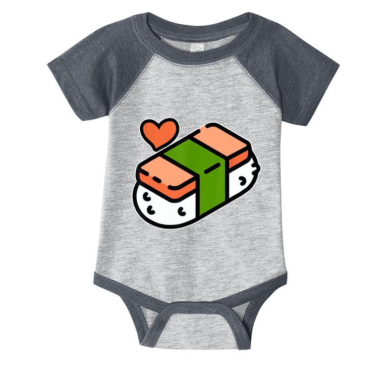 Spam Musubi Food Instruction Diagram Japanese Hawaiian Sushi Infant Baby Jersey Bodysuit