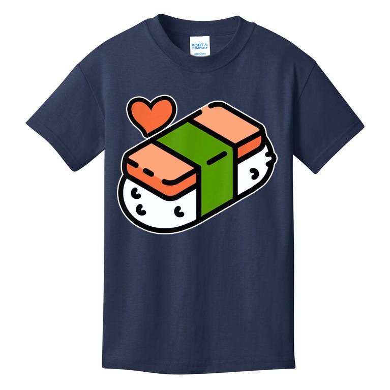 Spam Musubi Food Instruction Diagram Japanese Hawaiian Sushi Kids T-Shirt