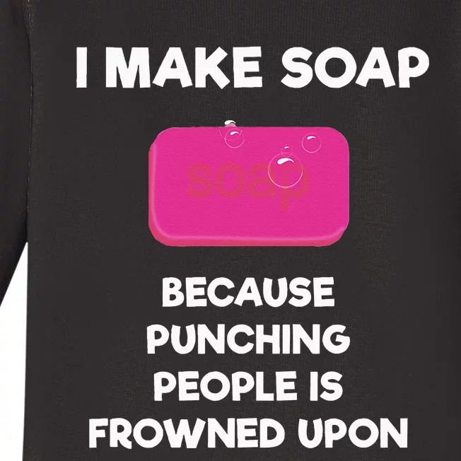 Soap Making Funny Gift Soap Maker Punch Baby Long Sleeve Bodysuit