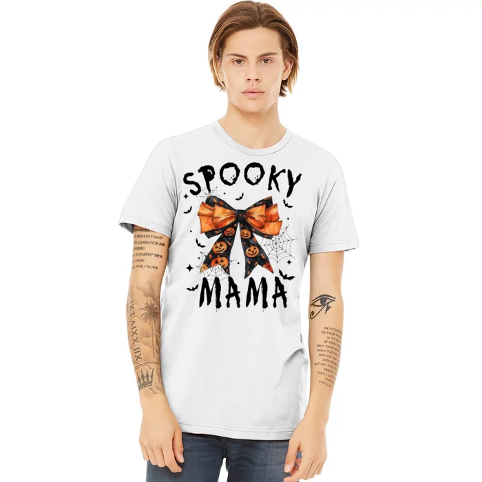 Spooky Mama Funny Pumpkin Halloween Season Matching Family Premium T-Shirt