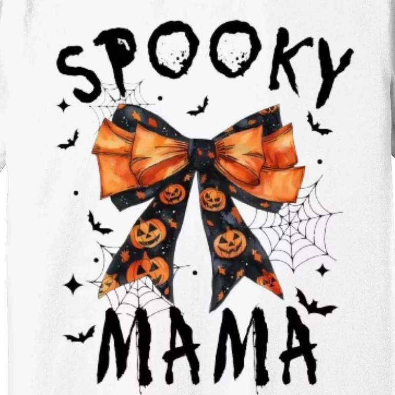 Spooky Mama Funny Pumpkin Halloween Season Matching Family Premium T-Shirt