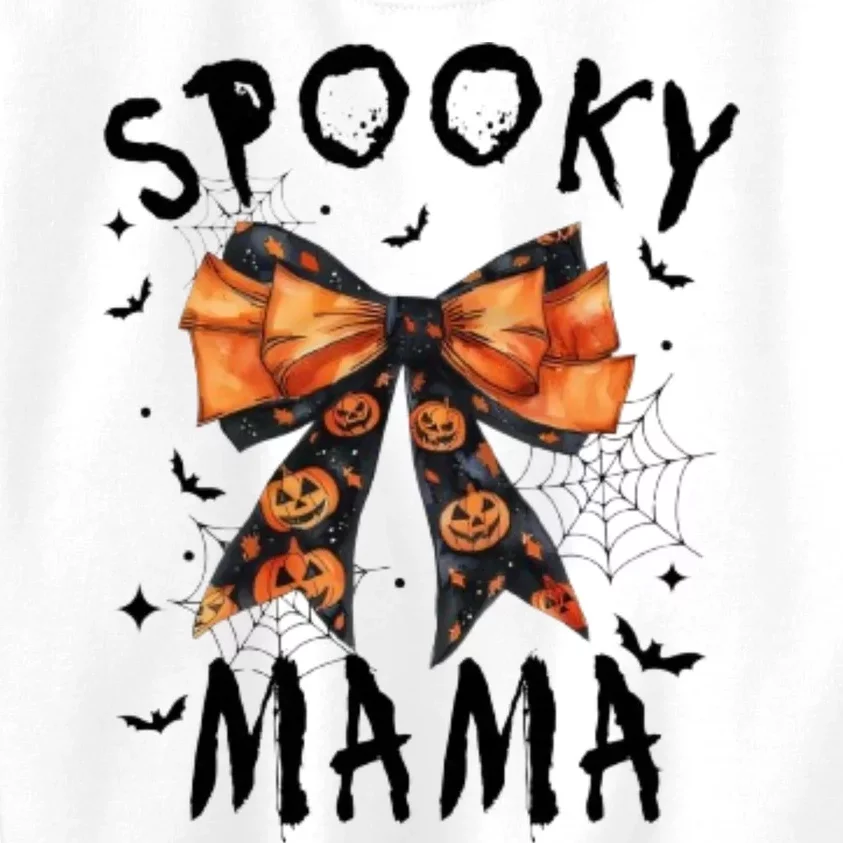 Spooky Mama Funny Pumpkin Halloween Season Matching Family Kids Sweatshirt