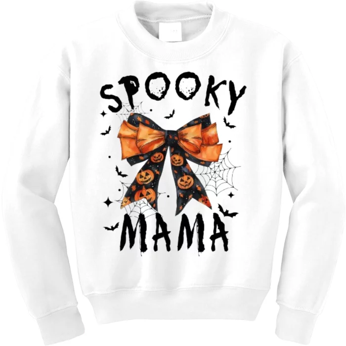 Spooky Mama Funny Pumpkin Halloween Season Matching Family Kids Sweatshirt