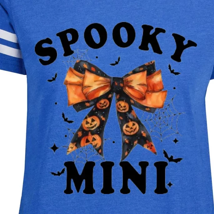 Spooky Mini Funny Pumpkin Halloween Season Matching Family Enza Ladies Jersey Football T-Shirt