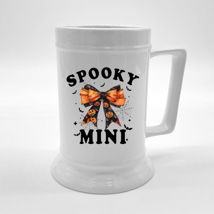 Spooky Mini Funny Pumpkin Halloween Season Matching Family Front & Back Beer Stein