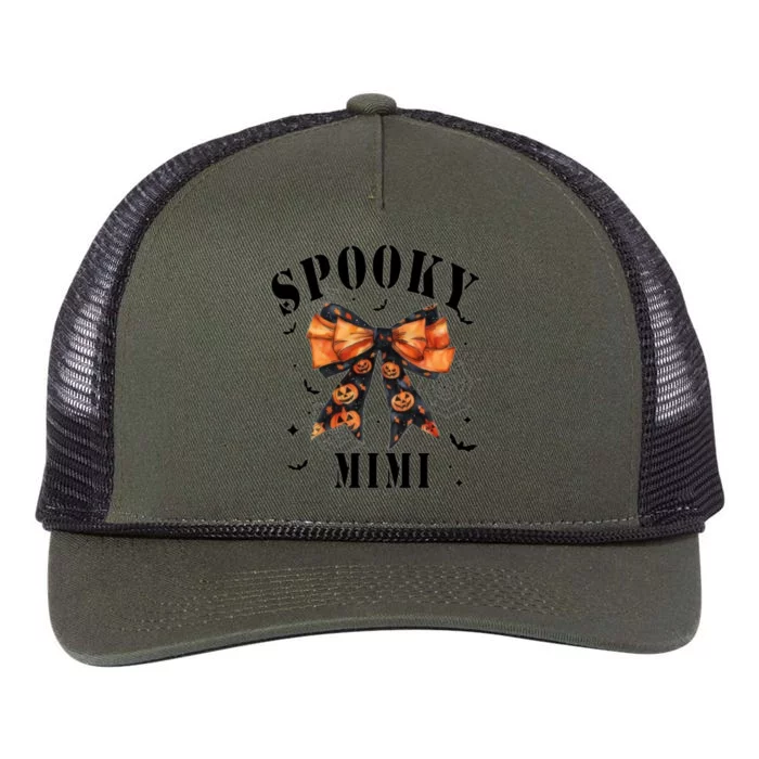 Spooky Mimi Funny Pumpkin Halloween Season Matching Family Retro Rope Trucker Hat Cap