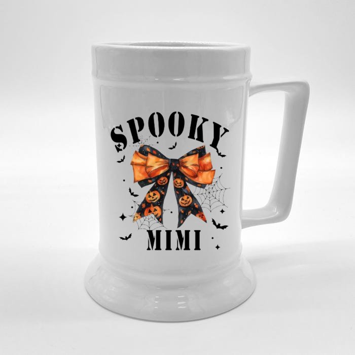 Spooky Mimi Funny Pumpkin Halloween Season Matching Family Front & Back Beer Stein