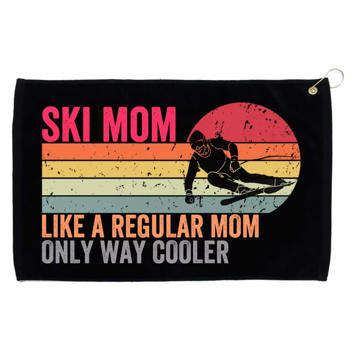 Ski Mom Funny Cute Winter Skiing Grommeted Golf Towel