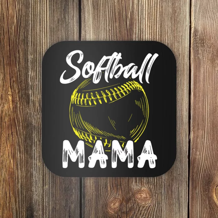 Softball Mama For Women Family Matching Players Mothers Day Coaster