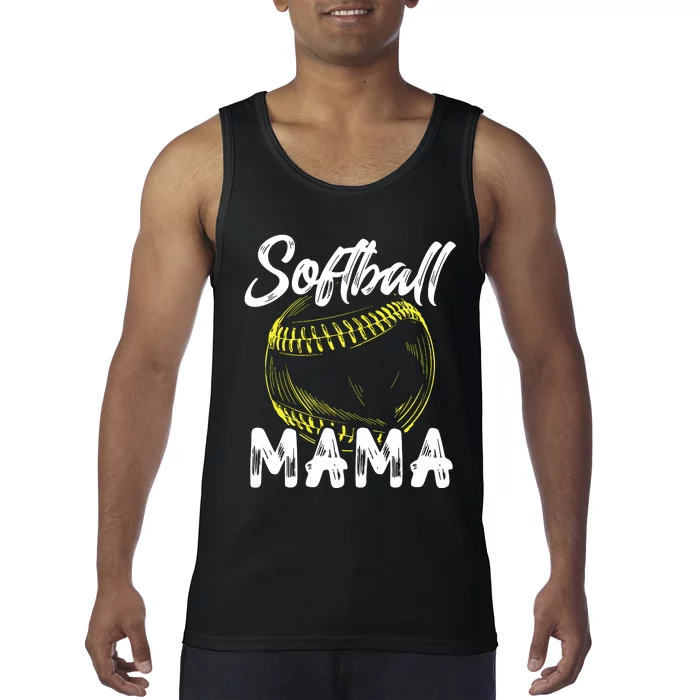 Softball Mama For Women Family Matching Players Mothers Day Tank Top