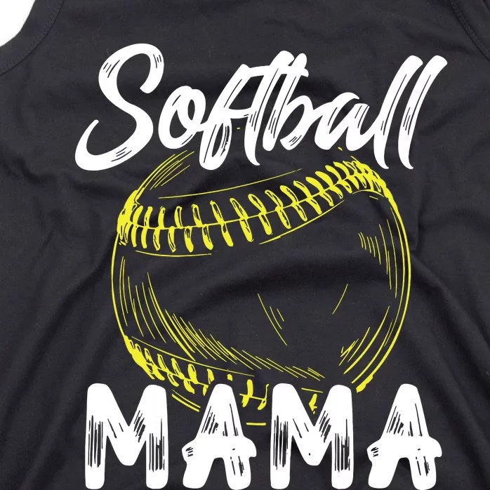 Softball Mama For Women Family Matching Players Mothers Day Tank Top