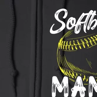 Softball Mama For Women Family Matching Players Mothers Day Full Zip Hoodie