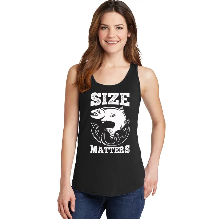 Size Matters Funny Fishing Fisherman Ladies Essential Tank