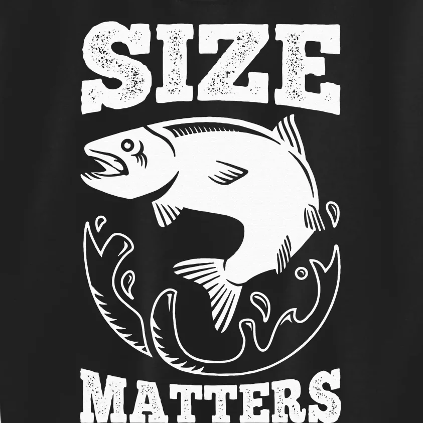 Size Matters Funny Fishing Fisherman Kids Sweatshirt