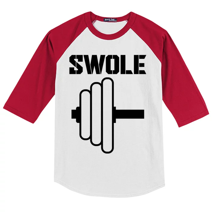 Swole Mates Funny Workout Couples Valentines Day Gym Fitness Gift Kids Colorblock Raglan Jersey