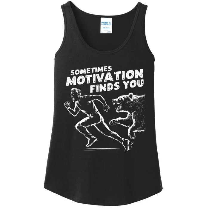 Sometimes Motivation Finds You Conversation Starter Ladies Essential Tank