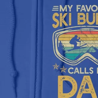 Skiing My Favorite Ski Buddy Calls Me Dad Gift Full Zip Hoodie