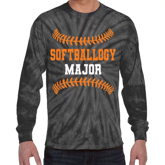 Softballogy Major Funny Fastpitch Tie-Dye Long Sleeve Shirt