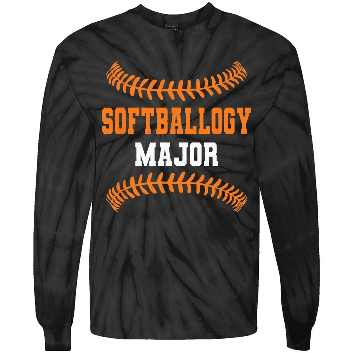 Softballogy Major Funny Fastpitch Tie-Dye Long Sleeve Shirt