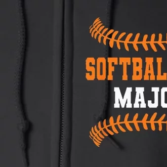 Softballogy Major Funny Fastpitch Full Zip Hoodie