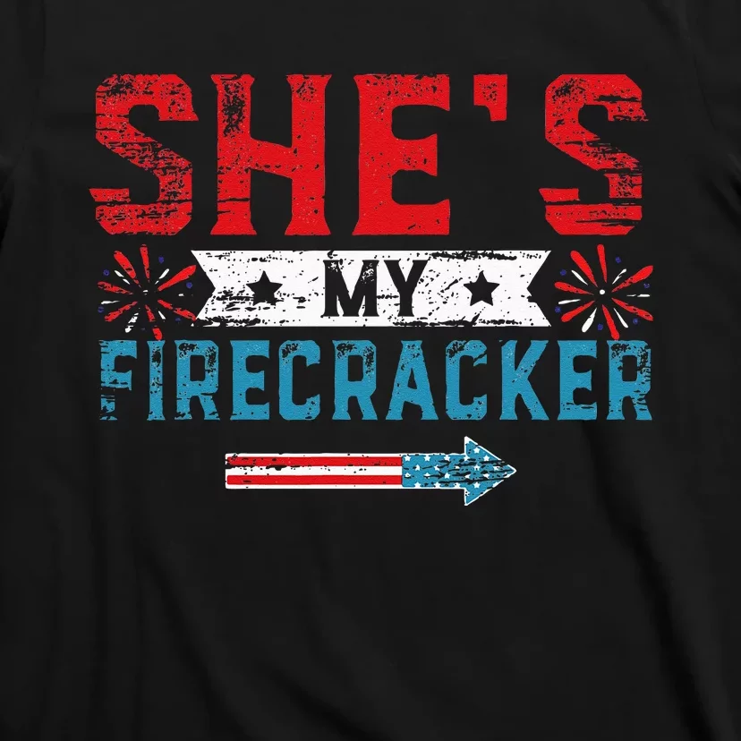 Shes My Firecracker His And Hers 4th July Matching Couples T-Shirt