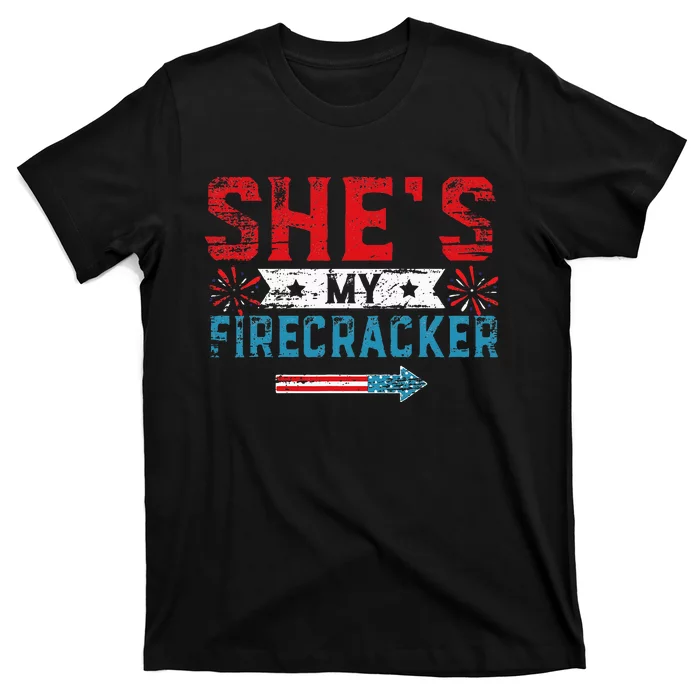 Shes My Firecracker His And Hers 4th July Matching Couples T-Shirt