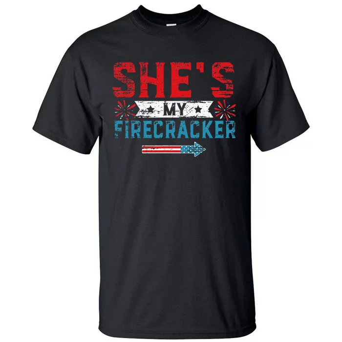 Shes My Firecracker His And Hers 4th July Matching Couples Tall T-Shirt