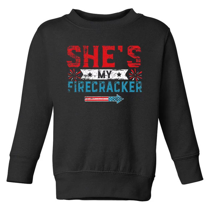 Shes My Firecracker His And Hers 4th July Matching Couples Toddler Sweatshirt