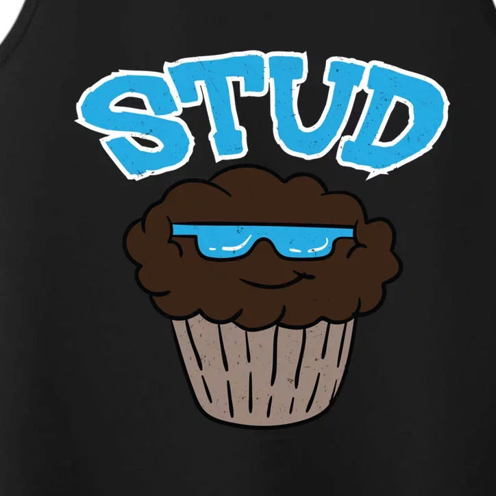 Stud Muffin Funny Cupcake Wearing Sunglasses Baking Baker Great Gift Performance Tank