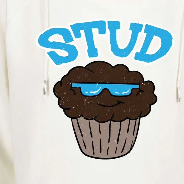 Stud Muffin Funny Cupcake Wearing Sunglasses Baking Baker Great Gift Womens Funnel Neck Pullover Hood