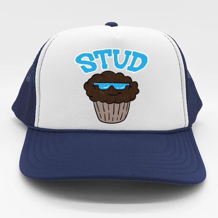 Stud Muffin Funny Cupcake Wearing Sunglasses Baking Baker Great Gift Trucker Hat