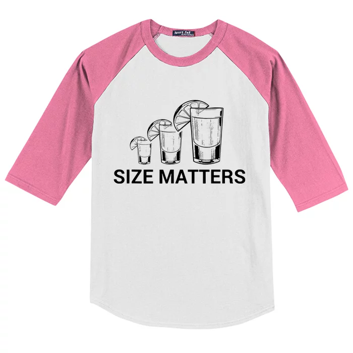 Size Matters Funny Salt Lime Tacos Tequila Kids Colorblock Raglan Jersey