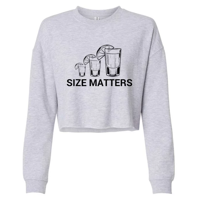 Size Matters Funny Salt Lime Tacos Tequila Cropped Pullover Crew