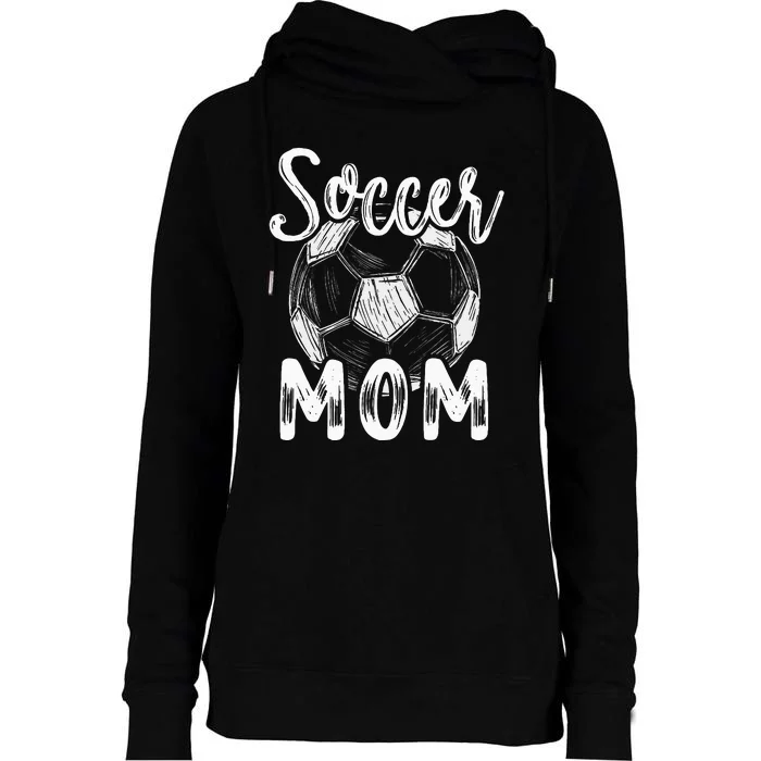 Soccer Mom For Women Family Matching Team Player Soccer Ball Womens Funnel Neck Pullover Hood