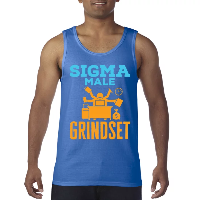 Sigma Male Grindset Funny Meme Hustle Business Culture Funny Gift Tank Top