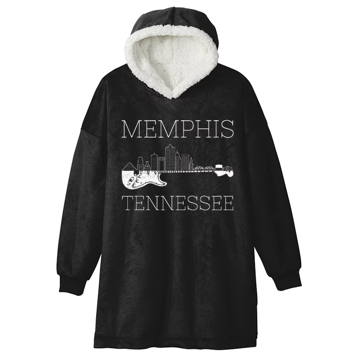 Souvenir Memphis Guitar Music Tennessee Memphis Hooded Wearable Blanket