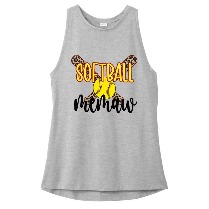 Softball Memaw Grandma Softball Player Memaw Cute Gift Ladies Tri-Blend Wicking Tank