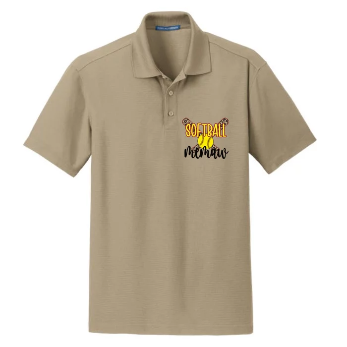 Softball Memaw Grandma Softball Player Memaw Cute Gift Dry Zone Grid Performance Polo