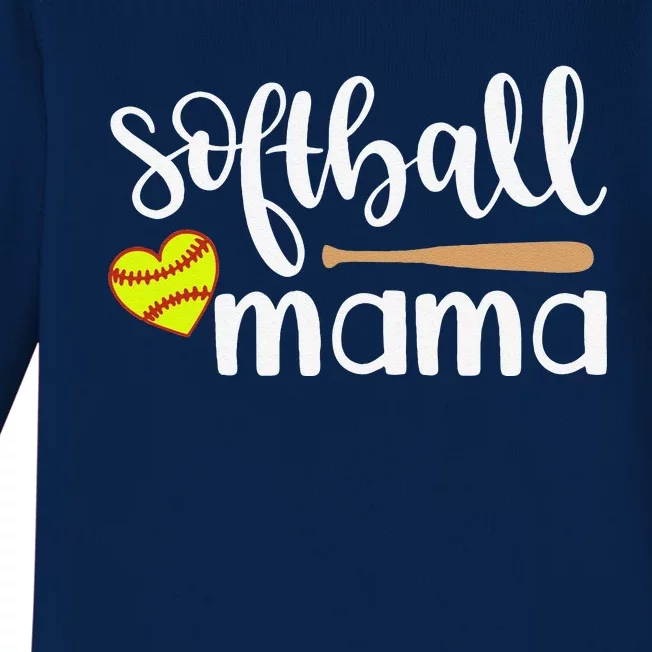 Softball Mom Gift Sports Mom MotherS Day Gift Softball Mama Baby Long Sleeve Bodysuit