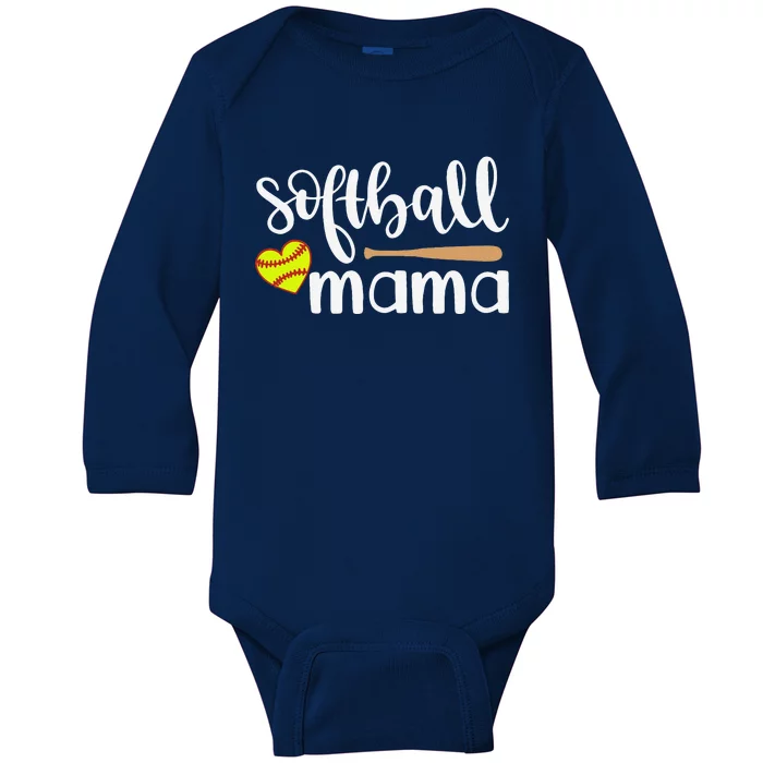 Softball Mom Gift Sports Mom MotherS Day Gift Softball Mama Baby Long Sleeve Bodysuit