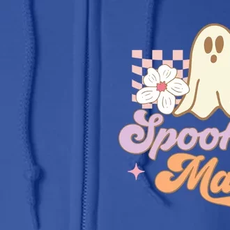 Spooky Mama Groovy Halloween Costume Gift Full Zip Hoodie