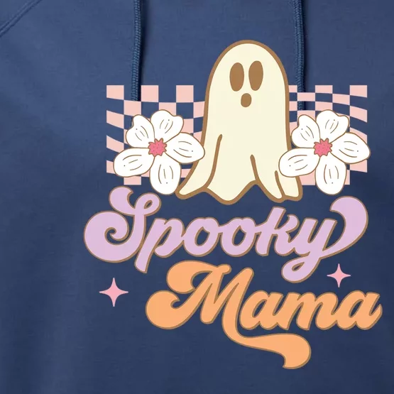 Spooky Mama Groovy Halloween Costume Gift Performance Fleece Hoodie