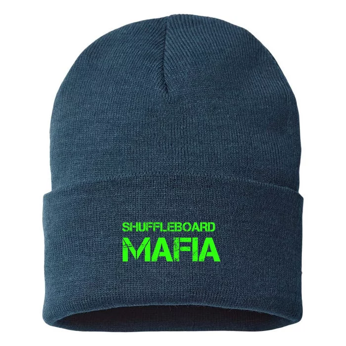 Shuffleboard Mafia Green Sustainable Knit Beanie