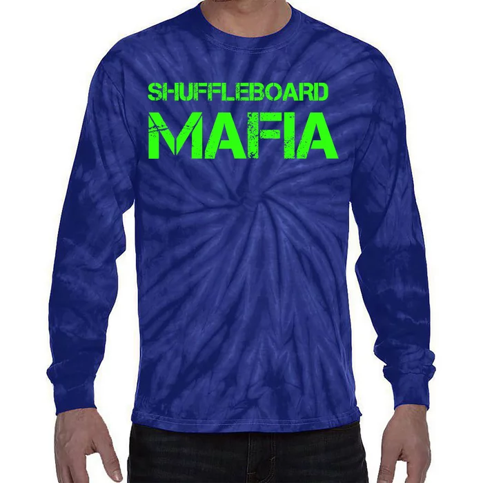 Shuffleboard Mafia Green Tie-Dye Long Sleeve Shirt