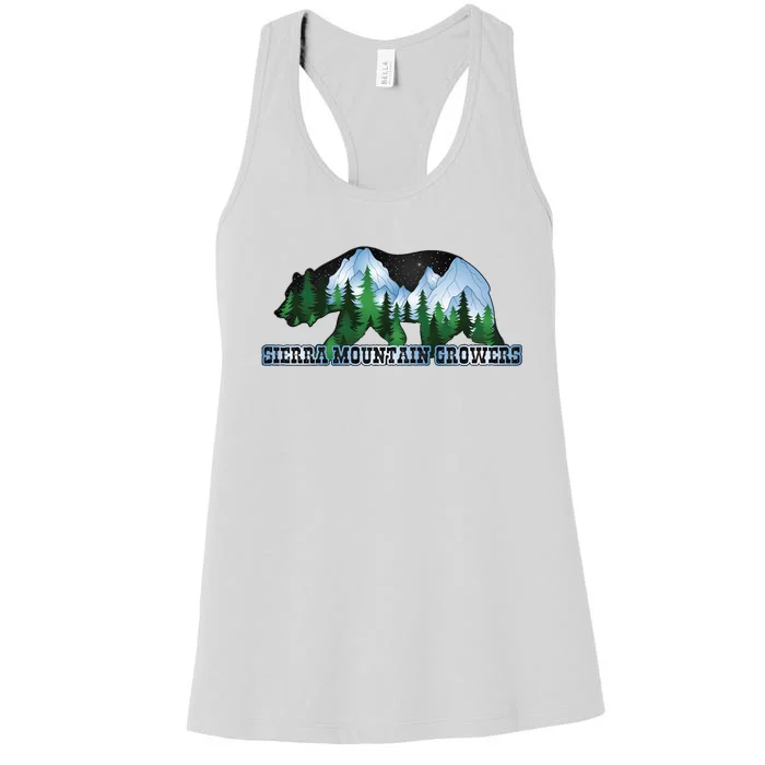 Sierra Mountain Growers Funny 420 Day Cali Bear Sierra Funny Bear Weed Women's Racerback Tank